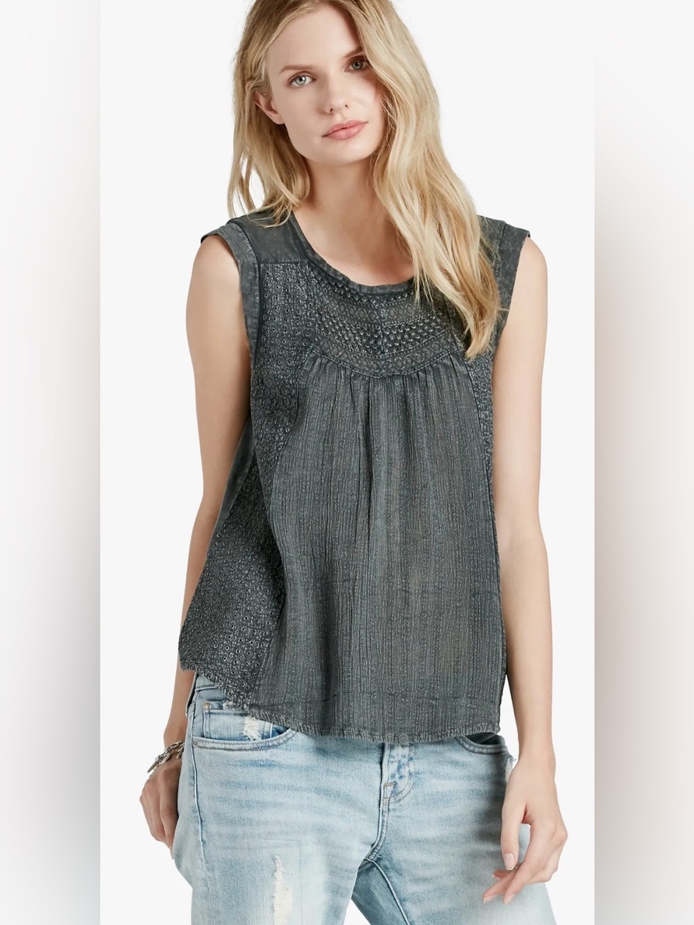 Lucky Brand Washed Knit Top | Size Small